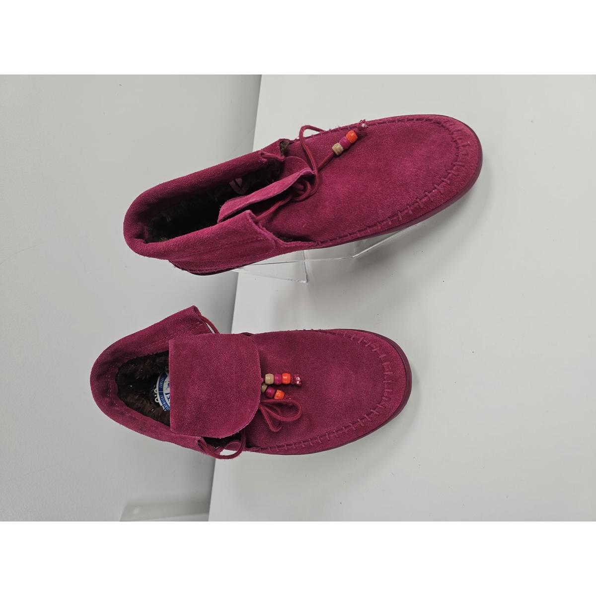 Vans Mohikan Fleece Red Plum Surf Sider Moccasins Nwot Sz 5.5
